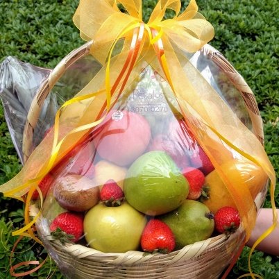 Frutas enteras: Canasta con frutas enteras
(Se muestra la presentación "Mediano") :: Petalos, el dulce bouquet de frutas :: Petalos, el dulce bouquet de frutas